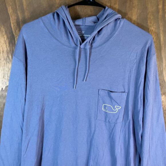 Vineyard Vines Womens Sweatshirt Purple Logo Hoodie Pullover Lightweight Medium - Picture 2 of 11